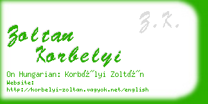 zoltan korbelyi business card